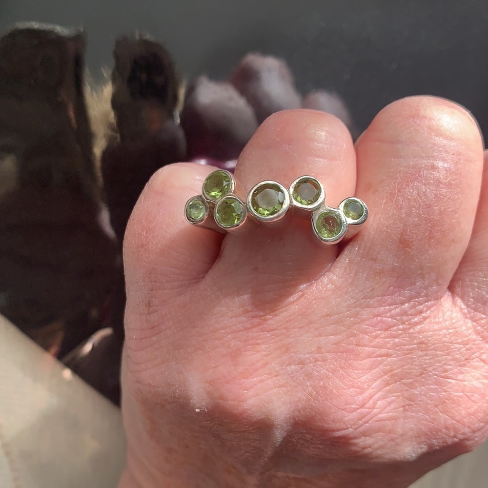 Sterling Silver & Peridot Ring Handcrafted - image 4